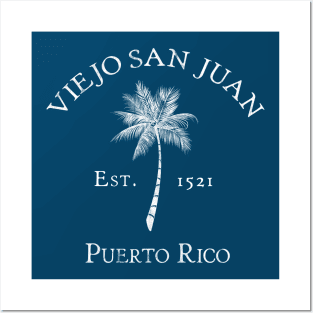 Viejo Old San Juan Puerto Rico Vintage Palm Posters and Art